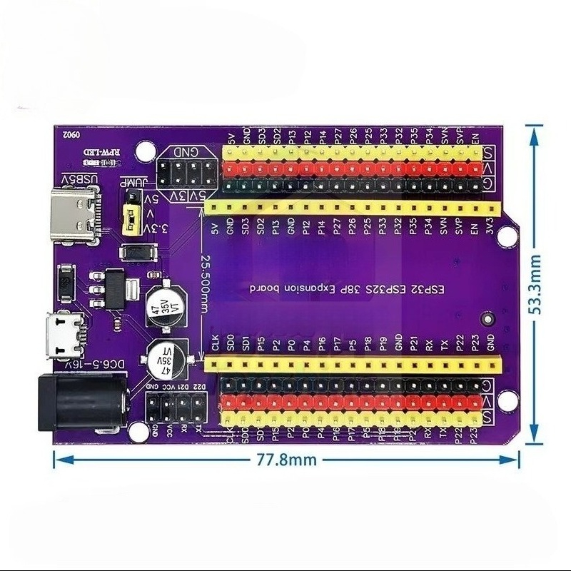 Nodemcu 32S - Carte d'extension violette 38 broches pour